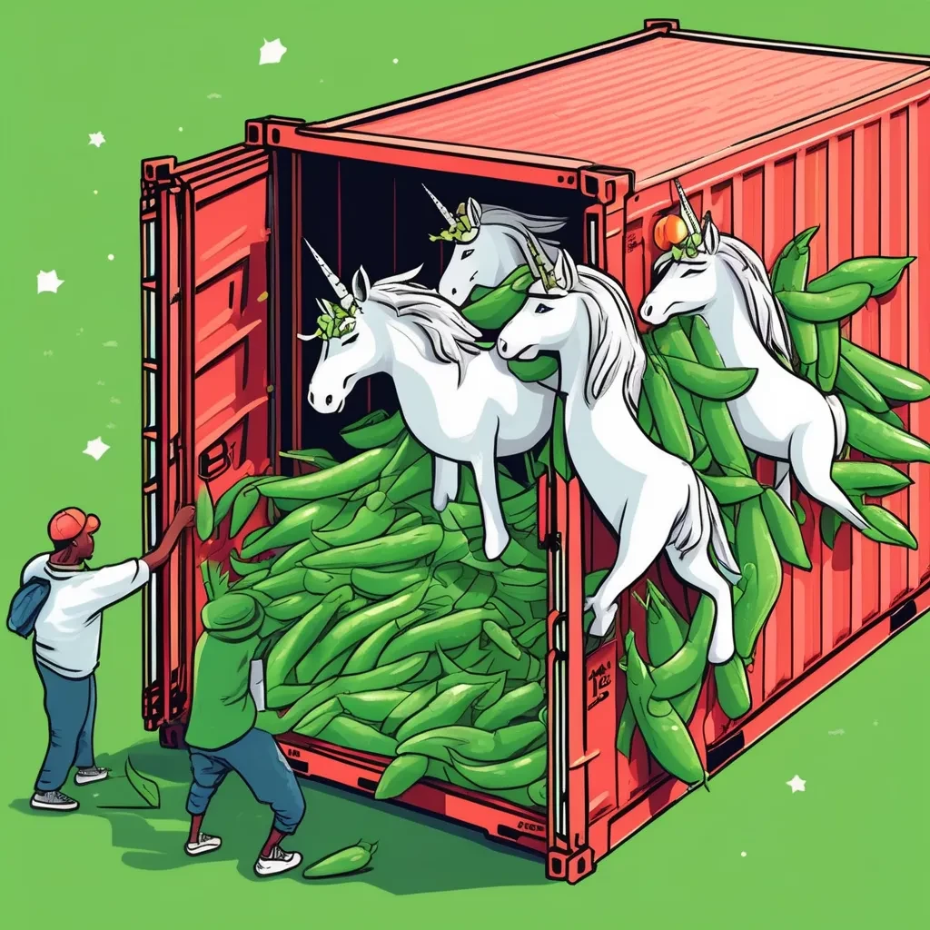 Container with Snappeas and Unicorn