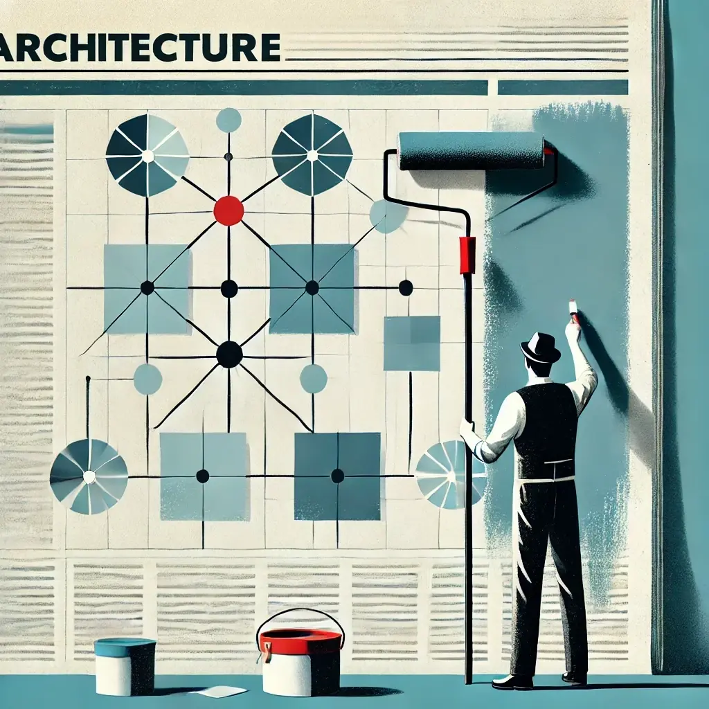 A man removing components from a diagram